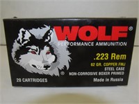 Wolf 223 Rem 62 gr copper FMJ, 20 rounds