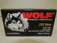 Wolf 223 Rem 55 gr FMJ, 20 rounds