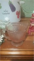 Pink depression glass creamer size pitcher