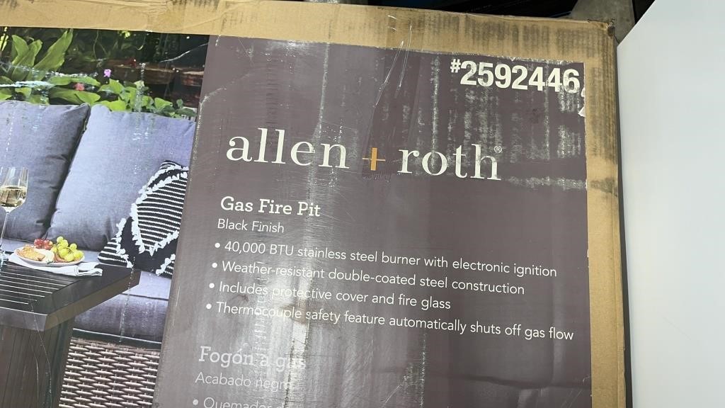 Allen Roth Gas Fire Pit In Box Earl S, Allen Roth Fire Pit Replacement Cover