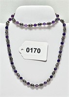 Beautiful Necklace & Bracelet Set Sterling Accents