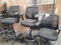 3 Mesh Drafting Office Chair with Footrest (used)