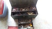 (2) Metal Toolboxes w/Contents & Tote