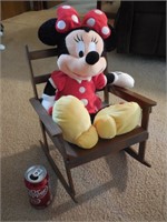 Minnie Mouse in Wooden Rocking Chair
