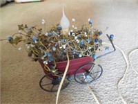 Metal Wagon Lamp w/Berry Décor, Not Working