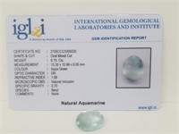 6.79 Cts Loose Aquamarine Gemstone. IGL&I Cert