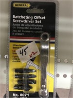 (2x Bid) New Ratcheting offset screwdriver set