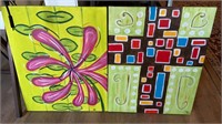 Cross and Honeysuckle Canvas Paintings