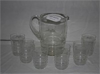 EMBOSSED CLEAR GLASS JUICE SET
