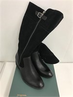 New Leather and Cloth Black Boots