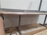 2 Adjustable Desk Wood Top Metal Frame