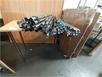 9 Adjustable Wood Table/Desk with Metal Legs