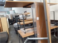 5 Rectangular Desks Wood Top & Metal Frames