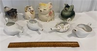 11 misc figural creamers