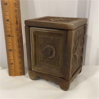 1897 cast iron mini bank with combination