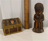 2 coin banks - Native American and Pirate