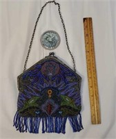 Beautiful Beaded Purse fully lined with mirror