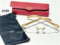 CARTIER Sunglasses & Case + Dust Bag Cloth