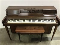 Wurlitzer Mahogany Case Spinet Piano