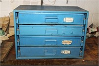 4 DRAWER PARTS BIN WITH CONTENTS
