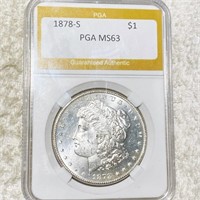 1878-S Morgan Silver Dollar PGA - MS63