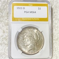 1922-D Silver Peace Dollar PGA - MS64