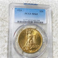 1924 $20 Gold Double Eagle PCGS - MS65