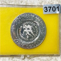 1984 Olympic Runners Silver Dollar GEM PR
