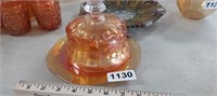 CARNIVAL GLASS CHEESE / BUTTER DISH