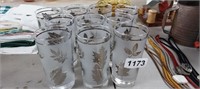 (10)  1960'S SILVER FROSTER LIBBY LEAF GLASSES