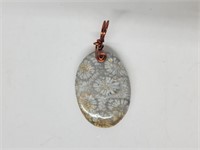 Natural Fossil Coral Pendant Untreated By Artist