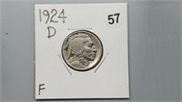 1924d Buffalo Nickel rd1057