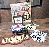 Route 66 Metal & Wood Signs