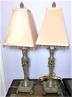 Pair of  Bedside Lamps with Beaded Tassel