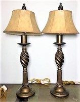 Pair of Table Lamps with Fabric Shades