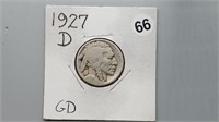 1927d Buffalo Nickel rd1066