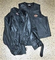 Harley Davidson Leather Vest Size 2XL
