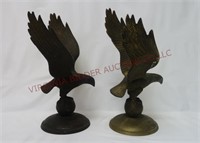 Vintage Metal Flying Eagles ~ 10" Tall