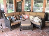 Three Piece Patio Sectional with Ottoman