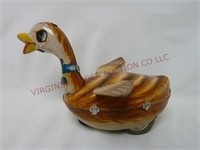 Vintage 1960s Tin Litho Friction Duck / Goose Toy