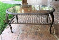 All Weather Woven Coffee Table with Smoky