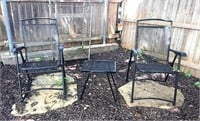 Pair of Metal Folding Patio Chairs