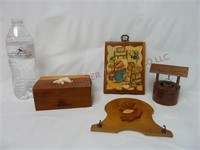 Vintage Wooden Box, Wall Plaque, Well & More!