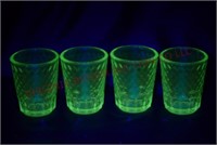 Federal Glass Uranium Glass Shot Glasses ~ 4