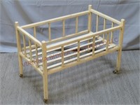 Vintage Wooden Doll Baby Bed ~ Measures 24" Long