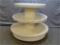 Round Tiered Rolling Display Shelves