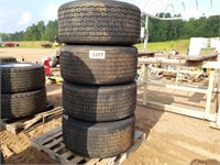 (4) 445/50 R22.5 tires with aluminum rims
