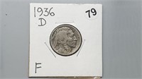 1936d Buffalo Nickel rd1079