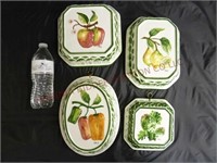 ABC Bassano Italy Hand Painted Molds ~ Set of 4