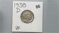 1938d Buffalo Nickel rd1086